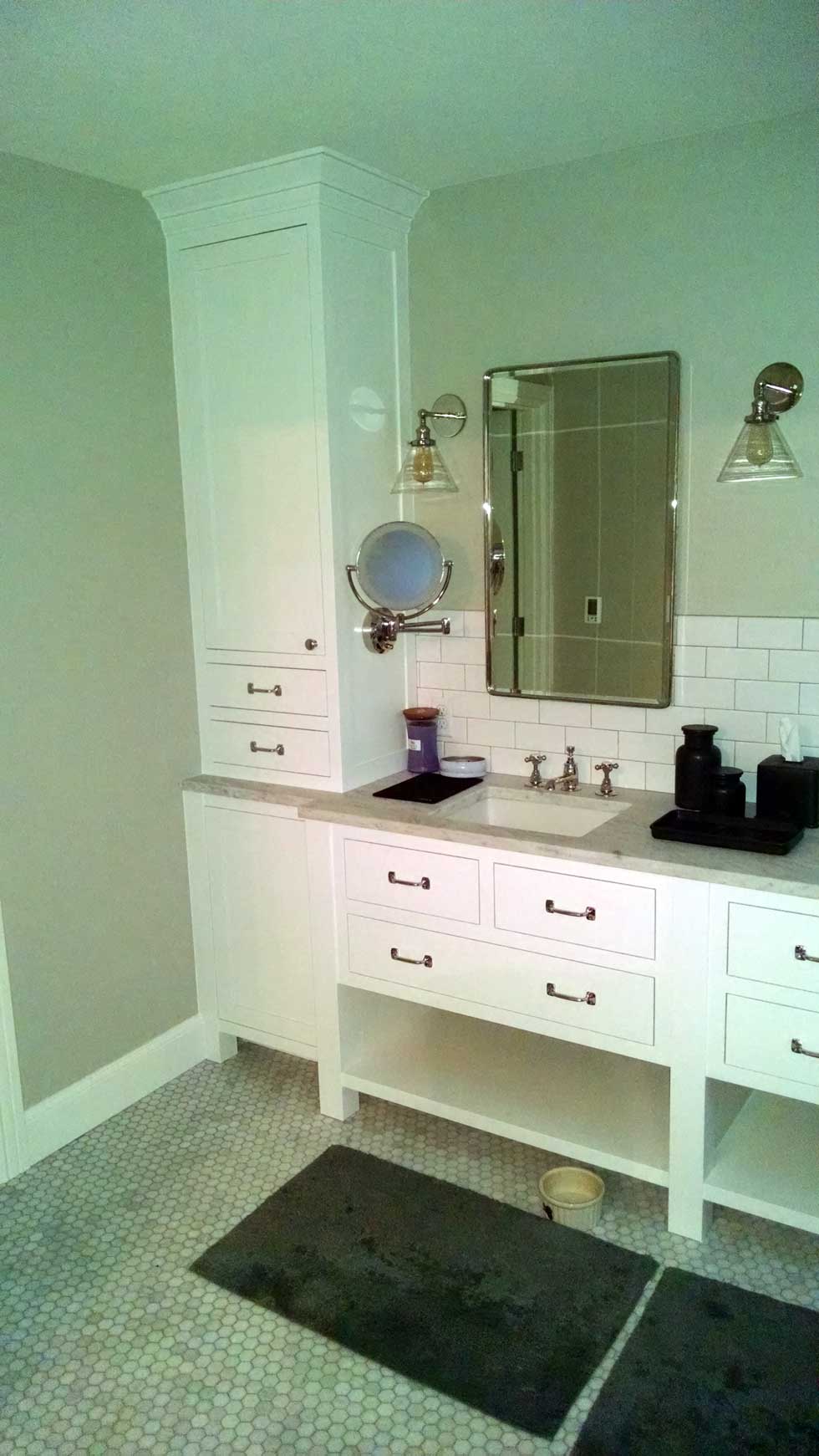 White bathroom cabinetry