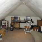 Photo of interior of attic space before it was renovated into a second story.