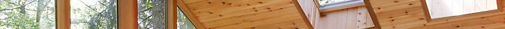 Close up of cedar ceiling