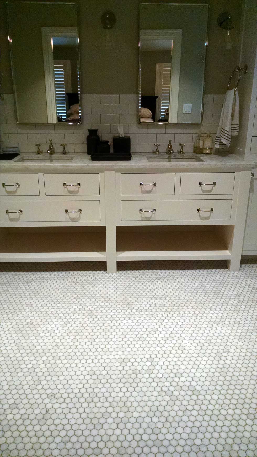White bathroom cabinets